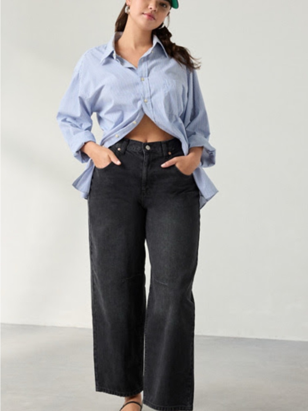 BDG Black Buckle Baggy Barrel Jeans